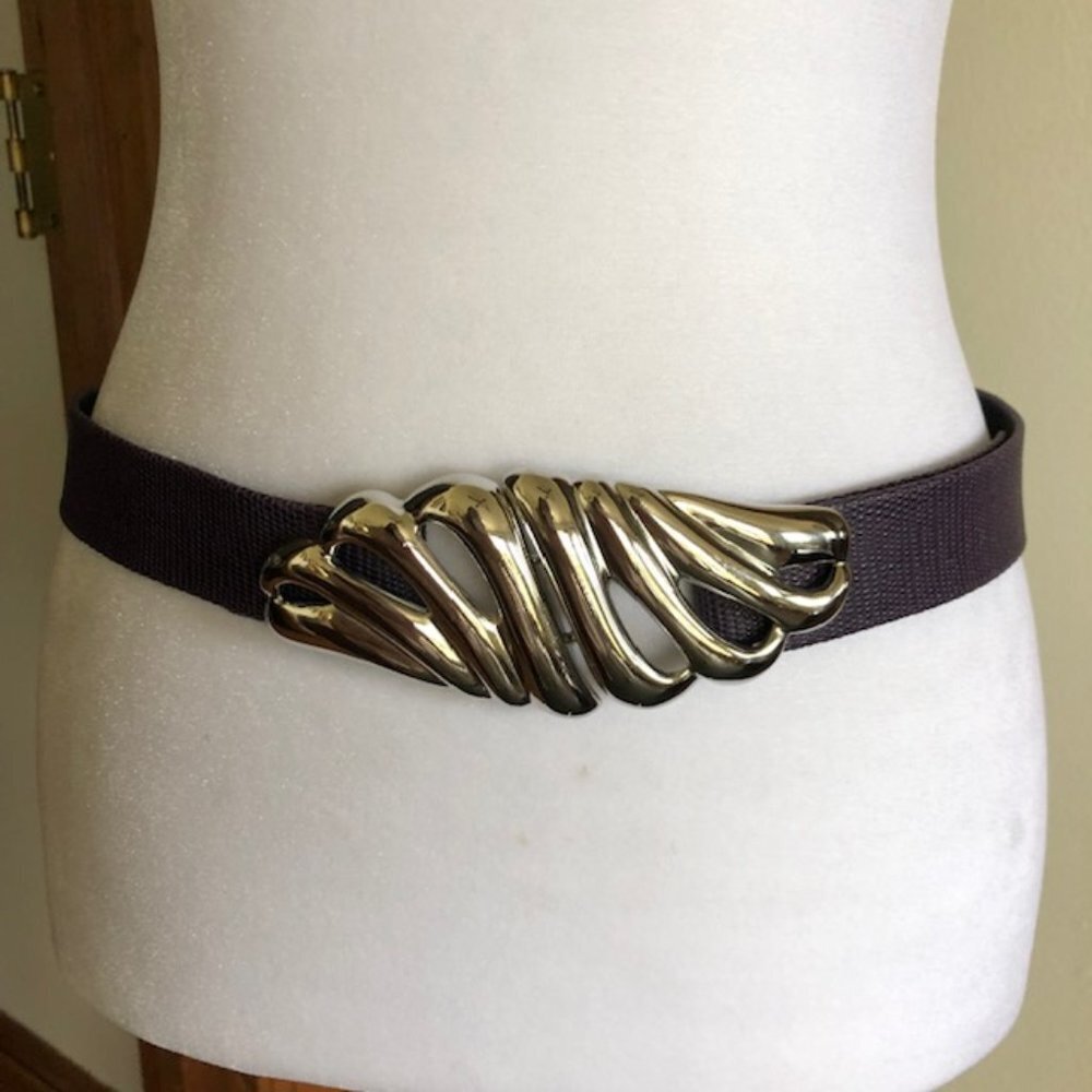 DOTTY SMITH Vintage Silver Belt Buckle & Interchangeable Purple Belt Strip